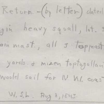Whalemen's Shipping List Ship "Good Return"