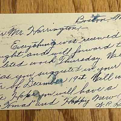 G.W.H. Professional Correspondence Letter 6 Back