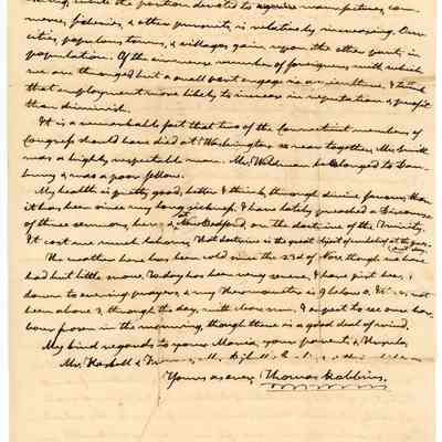 Thomas Robbins Letter 6 Page 2 (front)