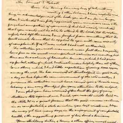 Thomas Robbins Letter 6 Page 1 (front)