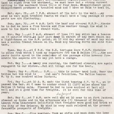 Journal from Schooner "Franklin"