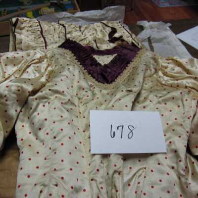 Cream and red polka dot dress