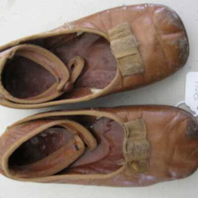 Child's brown leather shoes