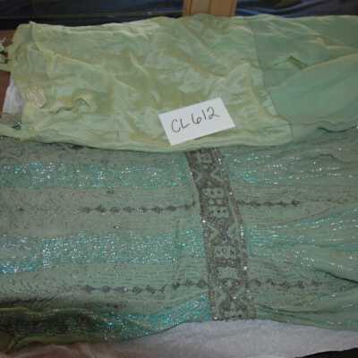 Green chiffon dress