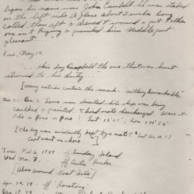 Log of Ship "Barclay"