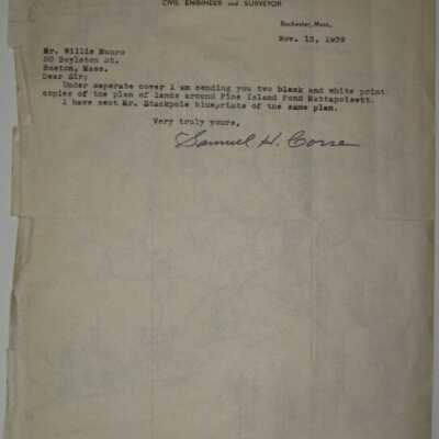 Letter to Willis Munro from Samuel H. Corse