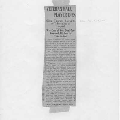 Veteran Ball Player Dies