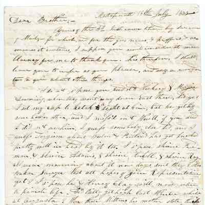 Alanson St. Clair Letter Page 1 (front)