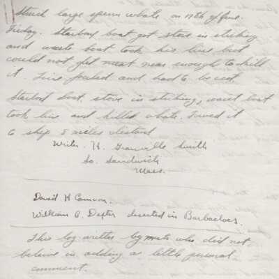 Log entries from Bark "Union" by H. G. Smith (1st mate)
