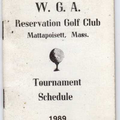 W.G.A. Reservation Golf Club Tournament Schedule 1989