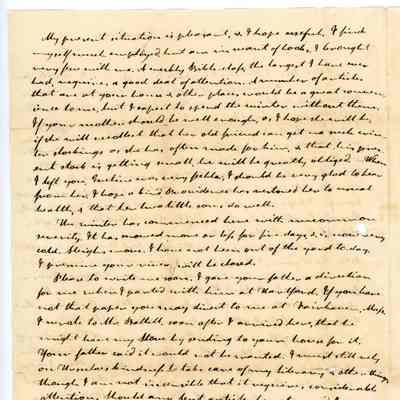 Thomas Robbins Letter 1 Page 1 (back)