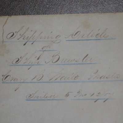Whalemen's Shipping Paper, Ship "Brewster"