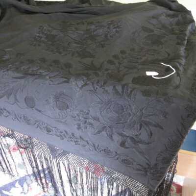 Black silk shawl