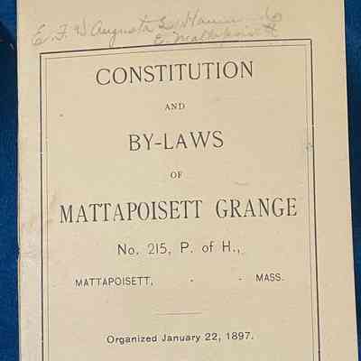 Booklet - Constitution and By-Laws of Mattapoisett Grange No. 215, 1897
