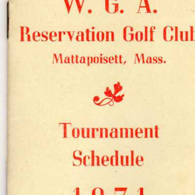 W.G.A. Reservation Golf Club Tournament Schedule 1971