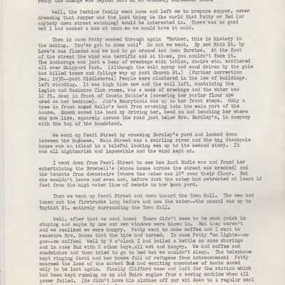 Extracts of letter about 1938 Hurricane