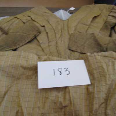 Tan silk checked dress