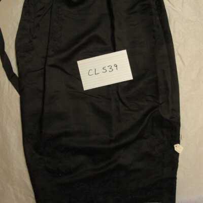 Black silk apron