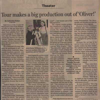 Tour makes a big production out of 'Oliver!