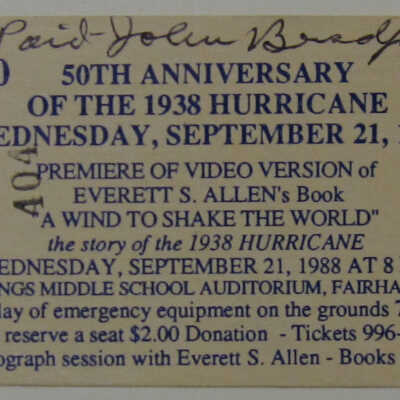 50th Anniversary of 1938 Hurricane
