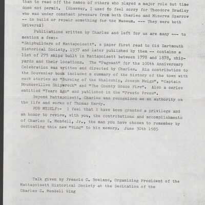 Talk given by Francis C. Rowland