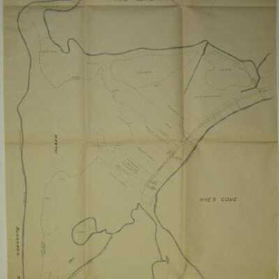Plan of Goat Island, Strawberry Point, Angelica Pond and Nyes Cove, 1939.