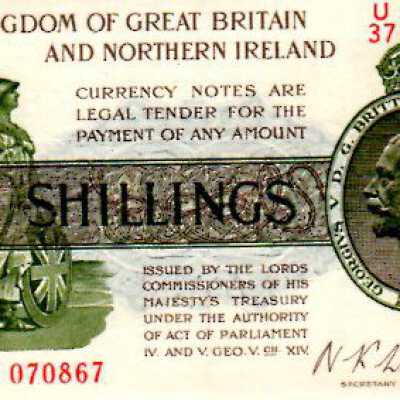 Ten Shilling note from Ireland