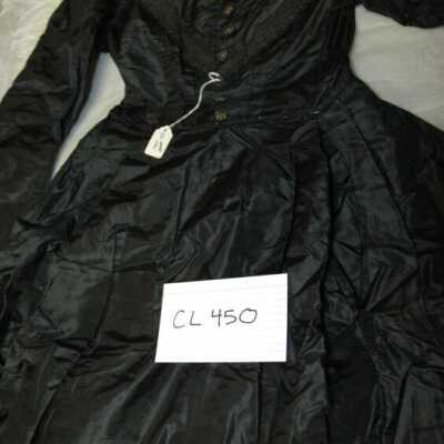 Black dress, flowered buttons