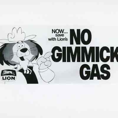Lion Oil "No Gimmick Gas" Advertisement Photograph