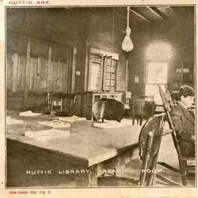 Huttig Library Reading Room Postcard