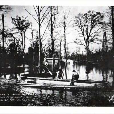 Loading oil field supplies at Smackover Creek