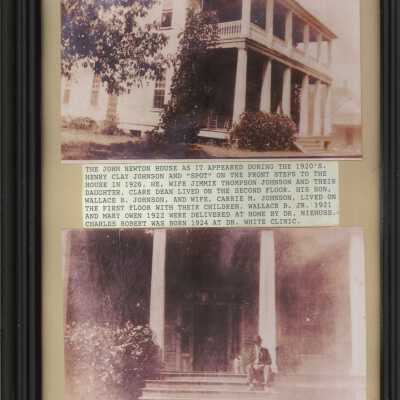 Collage of two photographs of Newton House circa 1920s.