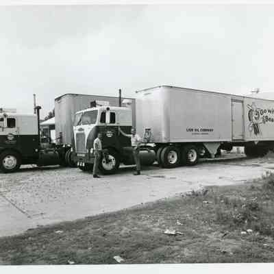 Lion Oil Shipping Trucks with Beauregard Lion Photograph