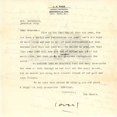 Pace to Galbraith Letter 1942 1