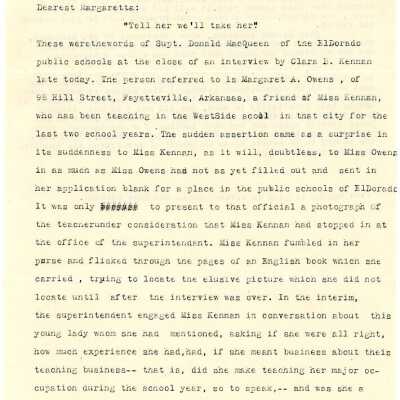 Margaret Clara Letter 1