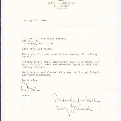 Clinton Letter Jan 15 1988 1