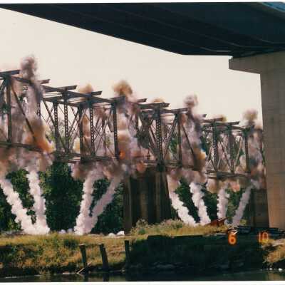 Demolition of the Ouachita River Bridge in Calion, AR Approach Span