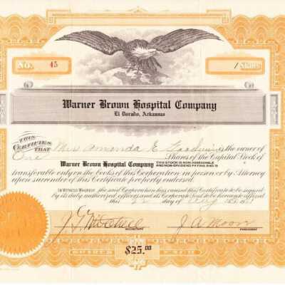 El Dorado Hospital Stock Certificate 2