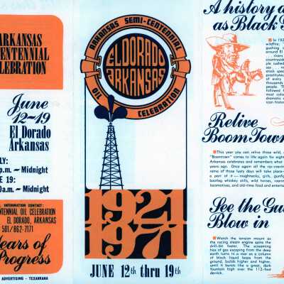 Arkansas Semi-Centennial Oil Celbration Pamphlet: Origsize: 151/2" "X11"; Origformat: Artifact