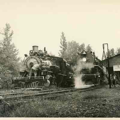 Reader Railroad Shop with Locomotives Photograph