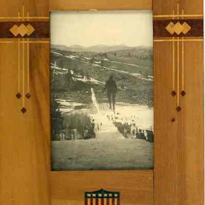 Ski Jump Photograph with 1918-1919 Wood Frame