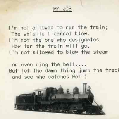 Louisiana Railway No. 8 "My Job" photograph