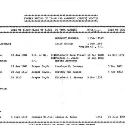 Newton Family Registry: Copyright: none; Origsize: 12" x 16 1/2"; Origformat: Other
