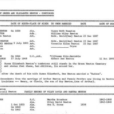 Newton Family Registry: Copyright: none; Origsize: 12" x 16 1/2"; Origformat: Other