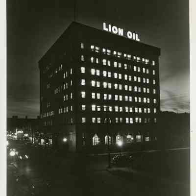 Lion Oil Headquarters at Night Photograph