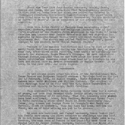 Newton Family History: Copyright: none; Origsize: 8" x 14"; Origformat: Other