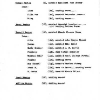 Newton Family History: Copyright: none; Origsize: 8" x 14"; Origformat: Other