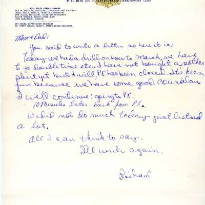 Arkansas Boys State Letter 1971 1