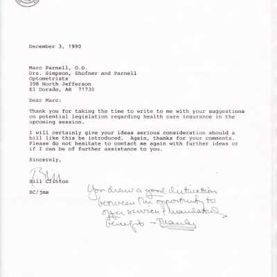 Clinton Letter Dec 3 1990 1