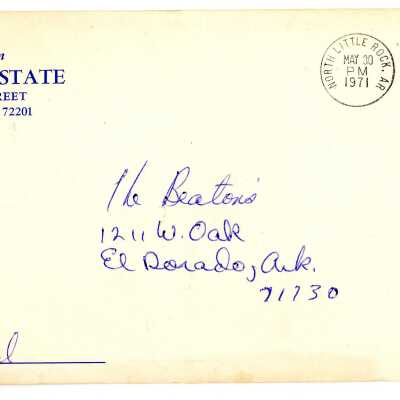 Arkansas Boys State Letter 1971 2: Origsize: 7.25" X 10.25"; Origformat: Other